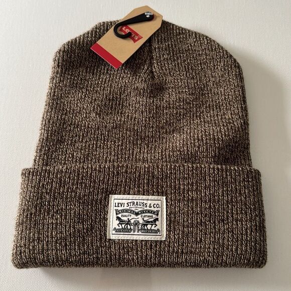 Levis Beanie Mens Brown - Picture 1 of 2